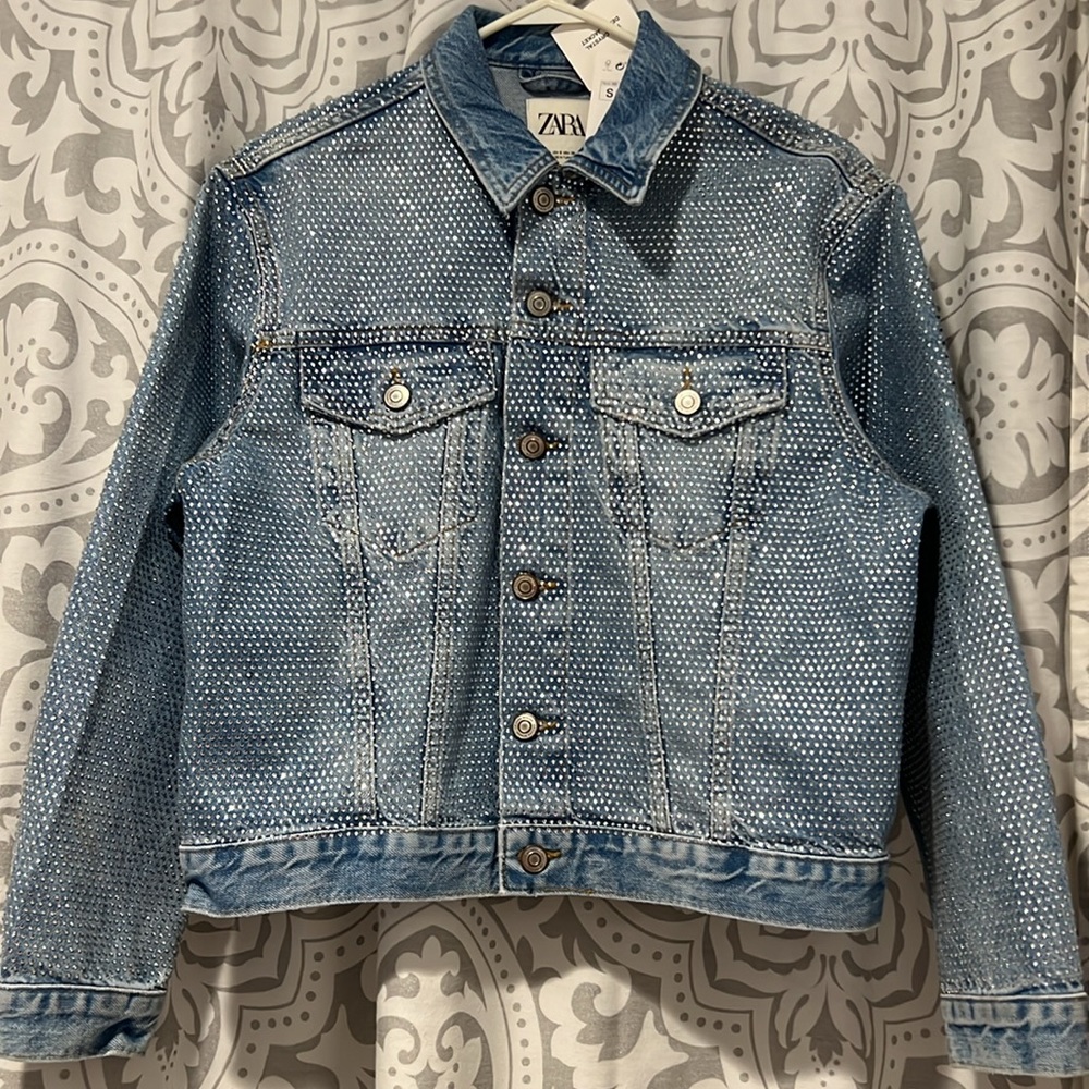 Zara Rhinestone Jean Jacket - Picture 9 of 10